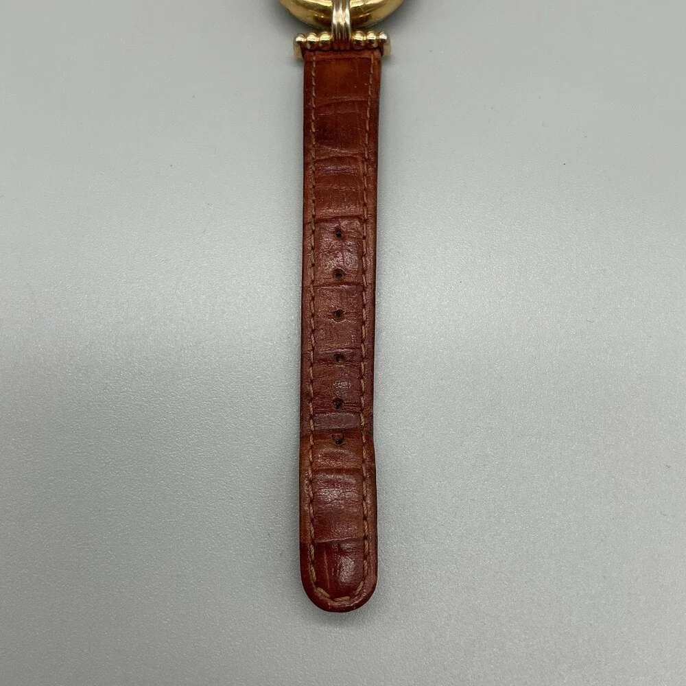 Vintage Fossil PC-9211 Womens Watch 27mm MOP Rivoli Brown Leather New Battery